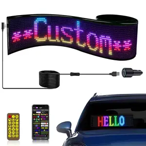 Bluetooth Controlled LED Devil Eyes Sign,LED Sign for Car with Bluetooth APP Control, Custom Programmable LED Sign for Taxi Driver,Business, Holidays - Scrolling Display, Flexible Matrix Panel