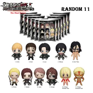 11PCS Attack on Titan Officially Licensed 3D Cartoon Mystery Bulk Bag Clip Anime Characters Keychain Random One Armin Eren or Other Characters for Friends as Birthday and Anniversary Gifts