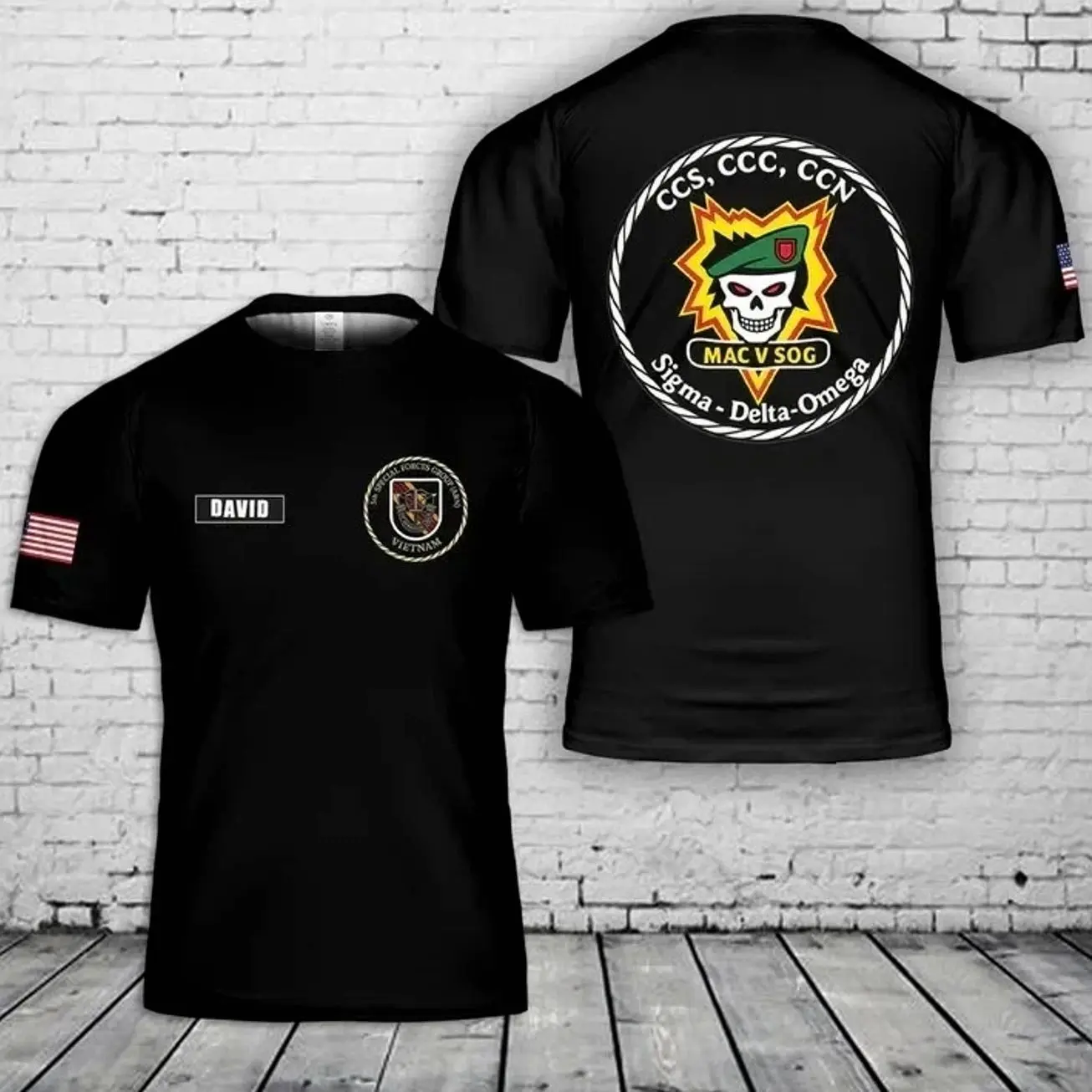 Large Mac V sog 5th Special Forces Group 3D T-Shirt 1YA