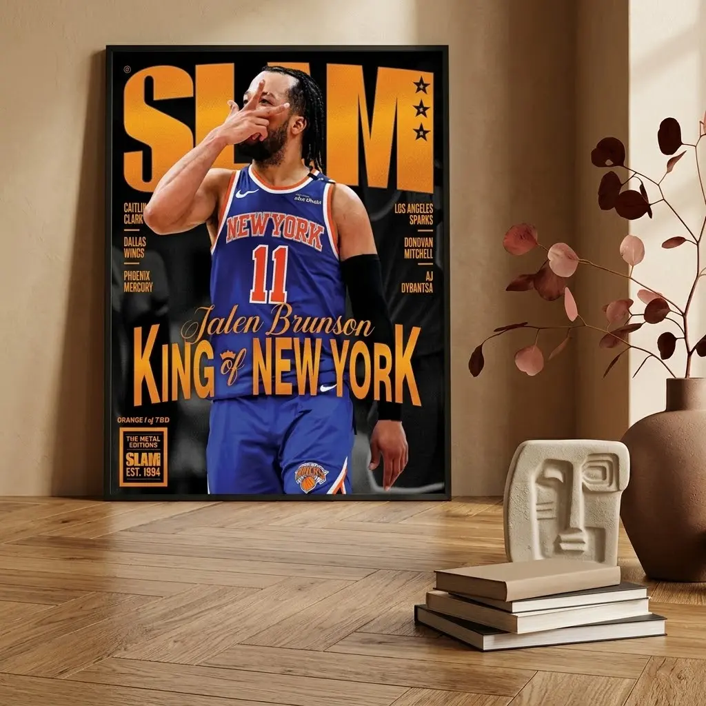 Slam 256 Jalen Brunson New York Knicks King Of New York NBA 2025 Poster, No Frame