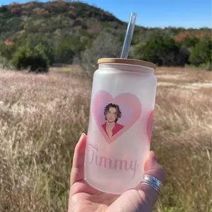 Timothee Chalamet 16 oz Frosted Glass Tumbler