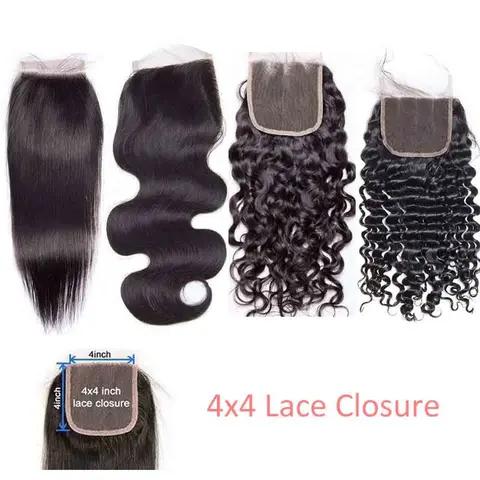 4x4 HD Lace Closure Straight / Body Wave  100% Human Hair hd lace closure extensions unprocessed virgin