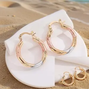 cartilageearrings Golden Earrings Set of 2 - Retro Punk Style Fashionable Ladies' Earrings for Daily Mix and Match, Casual Vacation, Parties earrings