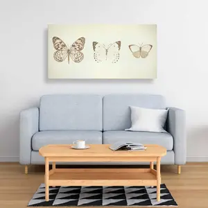 Begin Home Decor C1RC2448YM3OIA 24 x 48 in. Sepia Butterflies - Bedroom Insect Canvas for Home Decor