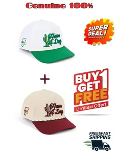 Super Deal 2-in-1 - Men's Breezy Golf Cream/Maroon WM Phoenix Open Cactus Have A Day Rope Adjustable Hat - White/Green & Black Edition Pack | Breezy Summer Golf Rope Hats – Cream & Maroon Combo | Feel-Good Vibes On & Off The Course - Buy 1 Get 1 Free