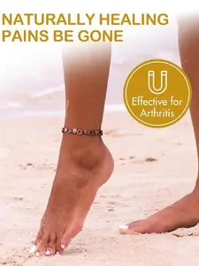 Women's Heart Copper Anklet, Adjustable Magnet Anklet for Stylish Summer Beach Look, Unique Gift for Health & Fashion, Magnetic Therapy