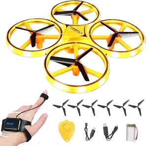 2025 Upgraded Hand Controlled Drone for kids,Somatosensory aircraft with Smart Watch Controlled, Gesture sensing aircraft Cool LED Remote Control Drone 360° Flips,quadcopter,Toys Gifts for Boys and Girls