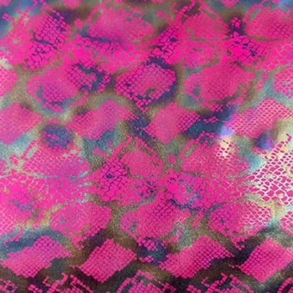 Anaconda Illusion Fabric in Sleek Foil Finish - 4-Way Stretch Nylon Spandex for Cosplay, Dancewear & Costumes, 58/60" Wide, Snake Print, Bold