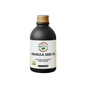 BioNatal Egyptian Desert Arugula Seed Oil 4.2 oz (GLASS) | Cold-Pressed 75-85°F, Unfiltered with Natural Sediment | Wide Leaf Eruca Sativa Oil for Hair & Scalp Care Routine, Beard Grooming, Shine & Smoothness | 100% Pure, No Additives, No Solvents