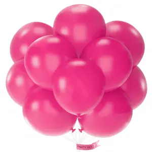18-Inch Round Hot Pink Balloons (20pcs, Safe) with Float, Balloon Arch & Garland Supplies, Pump - Party Decor for Baby Shower, Wedding - Pink-Y12