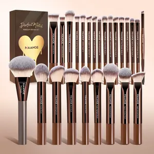 Maange 25-Piece Professional Aluminum Tube Makeup Brush Set Gift Box, Includes Foundation Brush, Blush Brush, Powder Brush, Eyeshadow Brush, Makeup Brushes Set