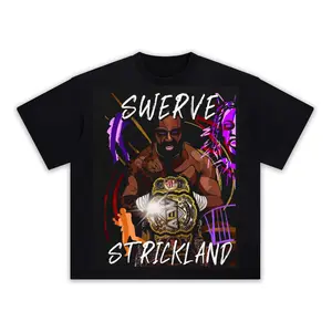 Swerve Strickland Champion T-Shirt, Bold Graphic Tee for Wrestling Fans, Stylish Unisex Sportswear, Perfect for AEW Events and Casual Streetwear
