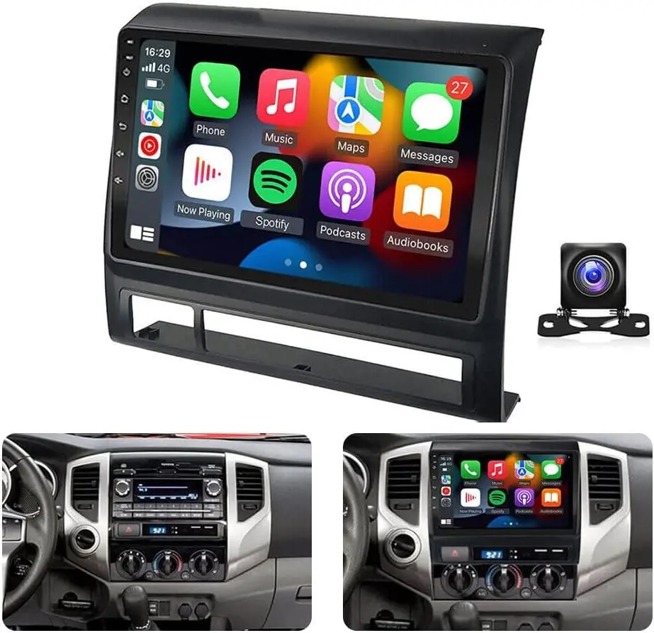 Car Radio for Toyota Tacoma 2005-2015 Android 2+64 Car Stereo 9 Inch Head Unit with Carplay & Android Auto,  GPS Navigation, Bluetooth