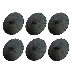 Set of 6 Kid's Size 22" Japanese Chinese Umbrella Parasol for Wedding Parties, Photography, Costumes, Cosplay, Decoration and Other Events