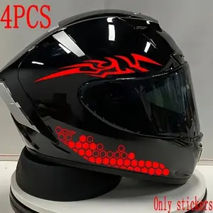 4PCS  Cool Geometric Pattern Motorcycle Stickers Are Waterproof  Sun-protected  Durable  Suitable for Motorcycle Side Panels  Helmets  Car Windshields  Vehicle Exterior Decoration Stickers  Necessary for Creative Modifications