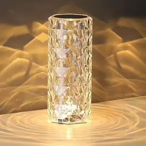 Portable Crystal Table Lamp,3 Color Touch Control Rechargeable Lamp,Crystal Bedside Lamp,Night Light,Room Decor Desk Lamp,Bedroom,Living Room,Kitchen,Dining Room Lamp