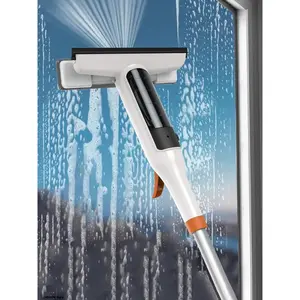 [3-in-1 Glass Cleaning] 3-in-1 Glass Cleaning Kit - Durable Metal Pole, Silicone Scraper Included - Ideal for High Windows, Shower Doors & Car Windshields - Essential Home Cleaning Tool