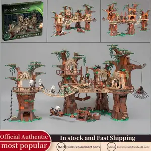 1990pcs Universe Battle Iwok Village Bear Village Compatible 10236 Forest Tribe Space Adventure High Difficulty Building Blocks Set