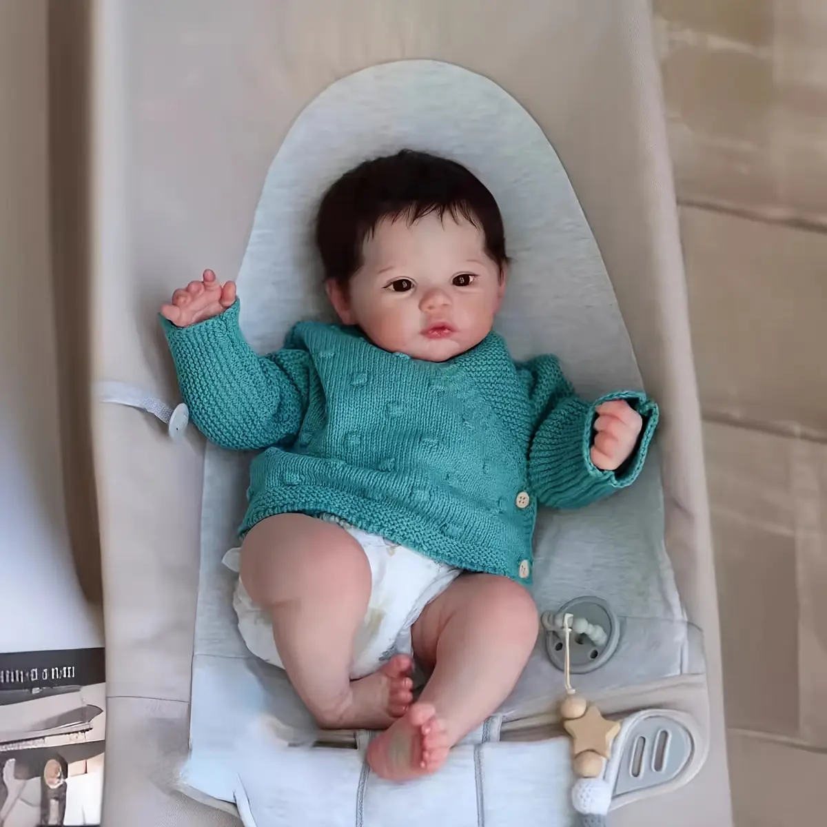 Realistic Reborn Baby Dolls 19 Inch Full Body Vinyl Lifelike Reborn Girl Doll Bath Toy Gift for Kids Age 3+, Reborn Baby Doll Accessories,Play Dolls, Sleeping Baby Doll, Reborn Baby Doll with Hair Soft Silicone Reborn Doll with Washable Feel