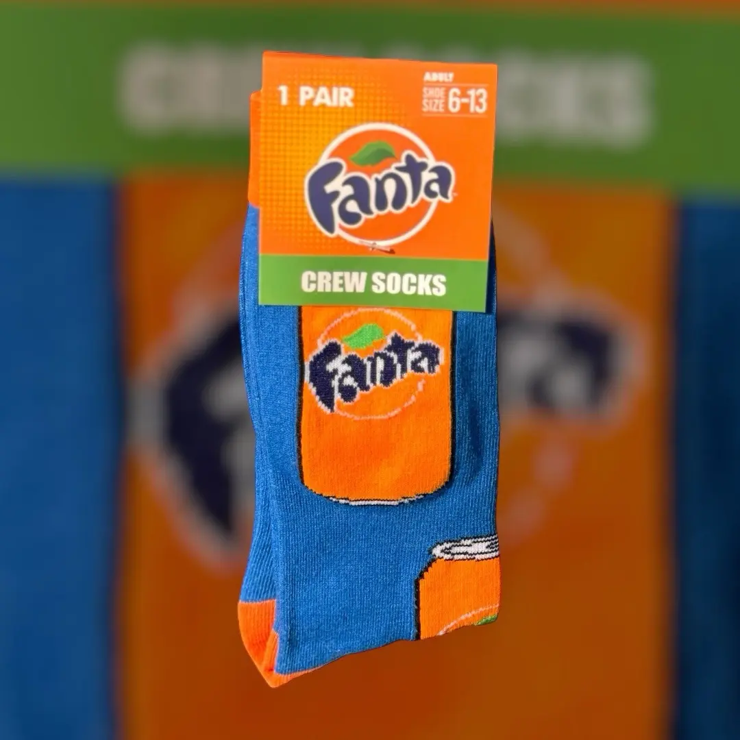 Fanta Crew Socks - Moisture-Wicking, Soft & Breathable Material, Fun Fanta Logo Design