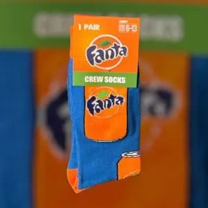 Fanta Crew Socks - Moisture-Wicking, Soft & Breathable Material, Fun Fanta Logo Design