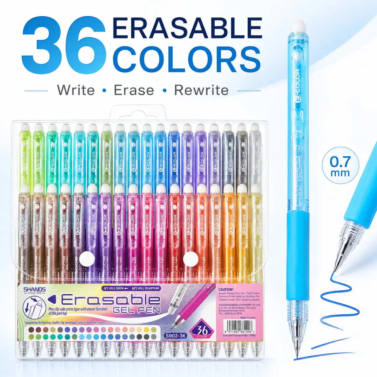 YiimDaifun Erasable Gel Pens - 0.7mm Retractable Twist Pens with Ergonomic Hexagonal Grip, Smooth Writing for Back to School, School Supplies, Office Accessories, College Supplies, Thematic Sets