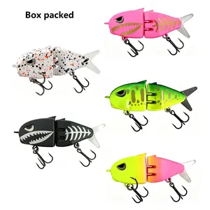 5pcs Mini Glide Bait for Bass Fishing,0.23oz Slow Sinking Fishing Lure,Freshwater Saltwater Multi Jointed Swimbait Wobbler,for Amazing Fishing Gear Gifts for Family