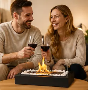 Smokeless Tabletop Fire Pit Bowl for Indoor & Outdoor – Portable Mini Fireplace for Smores & Cozy Decor