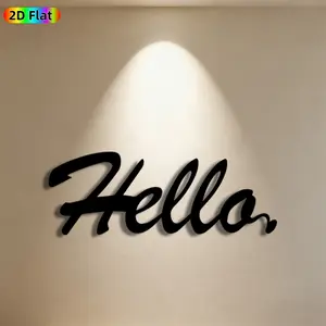1pc Hello Metal Wall Art, Stylish Hello Statue Mural, Ideal Gift for New Year, Easter, Home Decor Enthusiasts, Rust-Resistant Metal Wall Decor Wall Sculptures, Perfect for Indoor Wall & Outdoor Fence Hello Enthusiasts