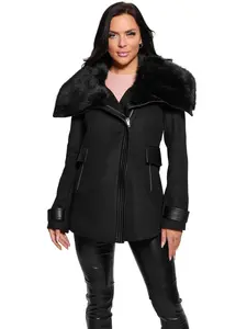 GUESS Female Lilia Faux-Fur Collar Coat