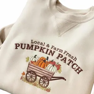 Halloween Embroidered Sweatshirt, Pumpkin Patch Sweatshirt,  Fall Sweatshirt, Pumpkin Crewneck, Halloween Gift, Cozy Fall Aesthetic