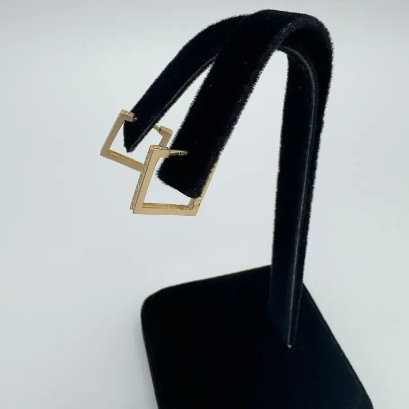 10k geometric gold hoops Geometric Earrings Hoop Shape Earrings