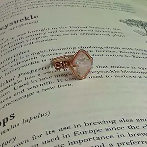 Herkimer Diamond Copper Ring - Handmade High Vibration Crystal for Clarity & Manifestation - Available in All Sizes