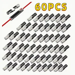60pcs Car Electronics Wire Connector 1 Pin Way Plug Docking T Type Car Wire connection of car speakers Cable Quick Connectors Strip Terminal Blocks Connection