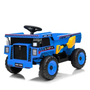 GARVEE 12V Electric Ride-On Dump Truck for Ages 3-8, 4-Wheel Design, PP Plastic Construction Vehicle Toy with Remote Control, LED Lights, Bluetooth Music, Electric Dump Bed, Shovel, Four Wheel Design