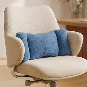 Three-Section Lumbar Support Cushion—Soft woven backrest cushion, hand-washable, ergonomically designed, comfortable and adjustable lumbar support cushion, modern interior decor