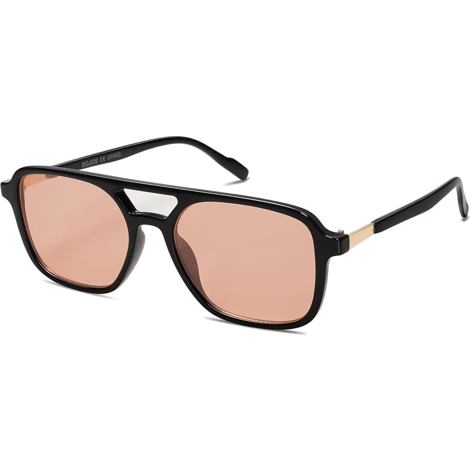 Black Frame/Light Orange Red Lens