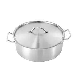 11Qt Stainless Steel Stockpot - 36cm Diameter, 4.53in Height, Silver, Multi-Use for Hot Pot & Soups Cookware