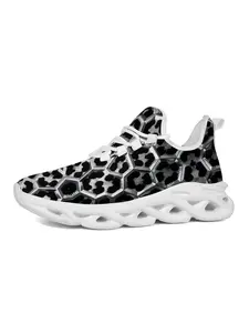 and Leopard Print Sneakers for Men, Trendy Artistic Style with Thick Sole, Comfortable Lace-Up Casual Shoes for Urban Streetwear