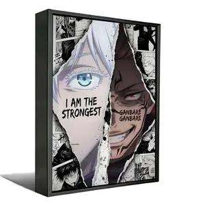 Canvas Poster & Wall Art Jujutsu Kaisen Satoru Gojo vs Ryomen Sukuna Split Design Anime Canvas Painting for Bedroom Living Room Home Decor