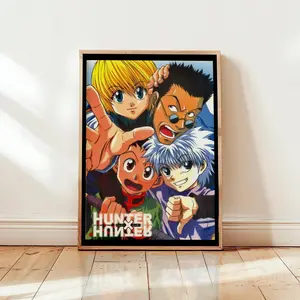 Hunter x Hunter Classic Wall Art, Retro Anime Poster, Killua Gon Kurapika Leorio Prints, Without Framed