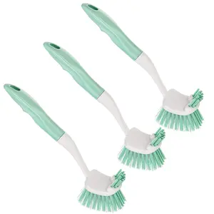 3 Pack Kitchen Dish Brush Set, Non-Scratch Cleaning Scrub Brushes with Ergonomic Handle for Dishes, Pots, Pans, Sinks