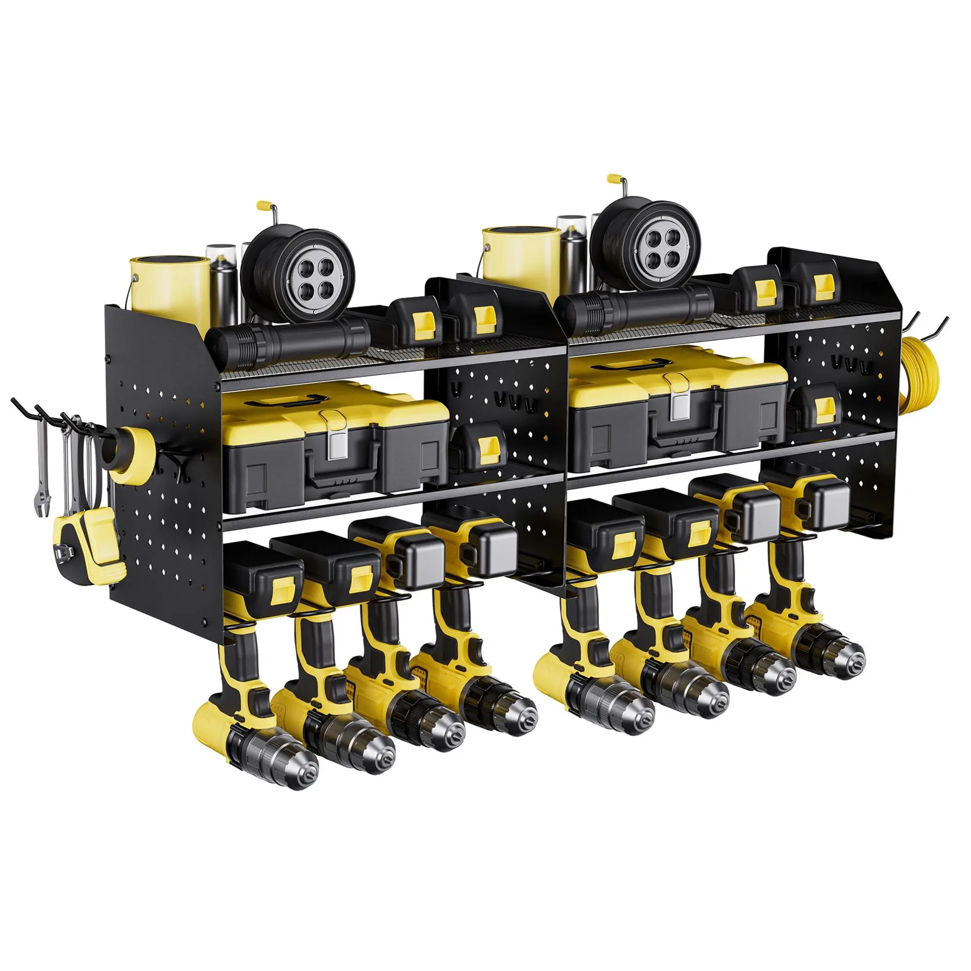 2x extended 3 Layer-no power strip-Black