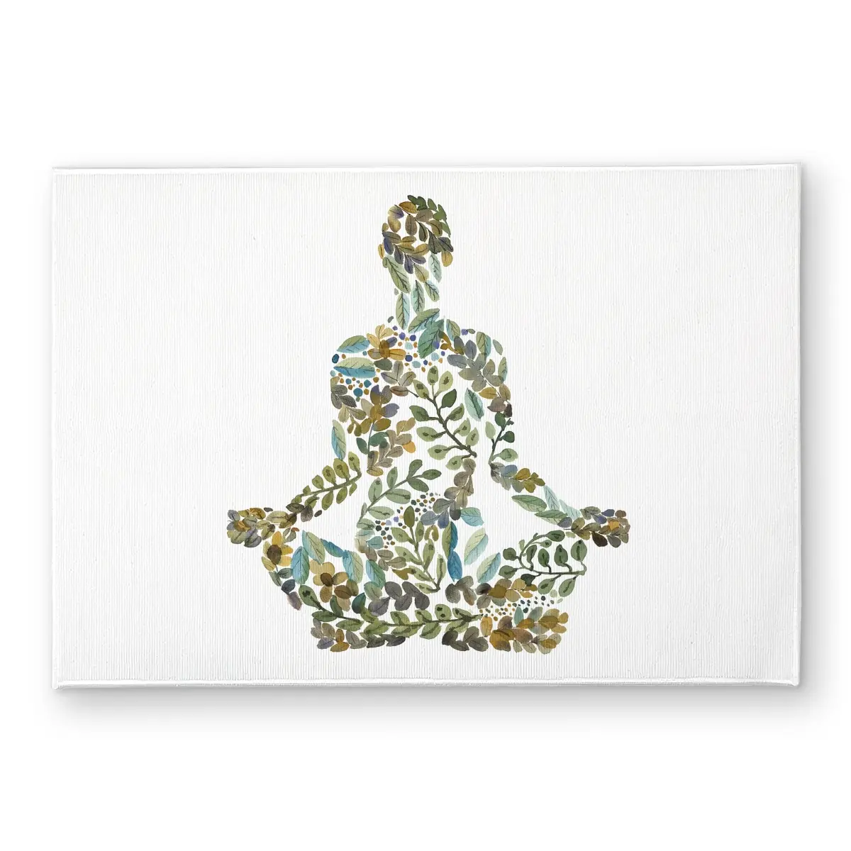 360 Stand 17x24 in. Polyester Loop Door Mat CODM17246H3VQU - Zen Attitude, Floral Leaves, Nature Theme, Eco-Friendly, All-Weather Indoor-Outdoor Home Textile, Front Door Decor, All Seasons, Gift for Loved Ones