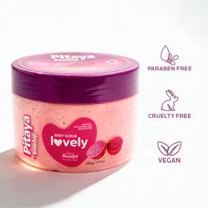 Face Beautiful Brazilian Pitaya & Rosehip Body Scrub - Creamy exfoliating formula for smoother, hydrated skin and ingrown hair prevention, ideal weekly ritual, 280 g / 9.9 oz