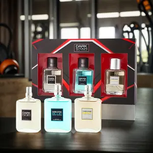 Three-piece men's Eau de Toilette spray gift set, long-lasting fragrance, with three different scents. It is very suitable for festival gifts, dates, daily life and parties