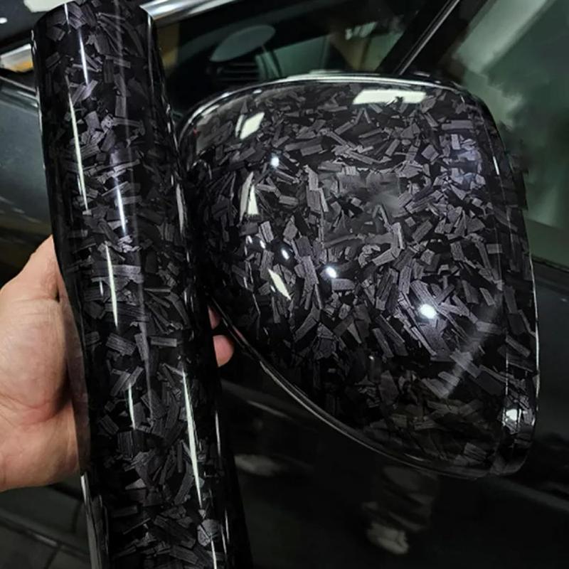 Forged Carbon Fiber Vinyl Wrap, High Gloss Car Wrap Vinyl Roll, Auto DIY Decal Film Sheet with Air Release Technology, Self-Adhesive Car Wrapping 1ft x 5ft