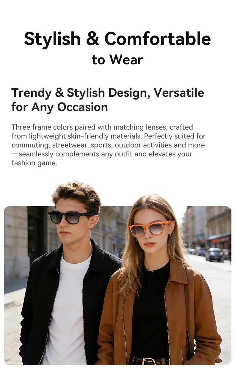 G1 AI Smart Glasses with Charging Case, 8MP HD Camera Glasses for Men Women, 1200P Video Recording, Open-Ear Bluetooth Glasses for Audio with AI Translation/Voice Control