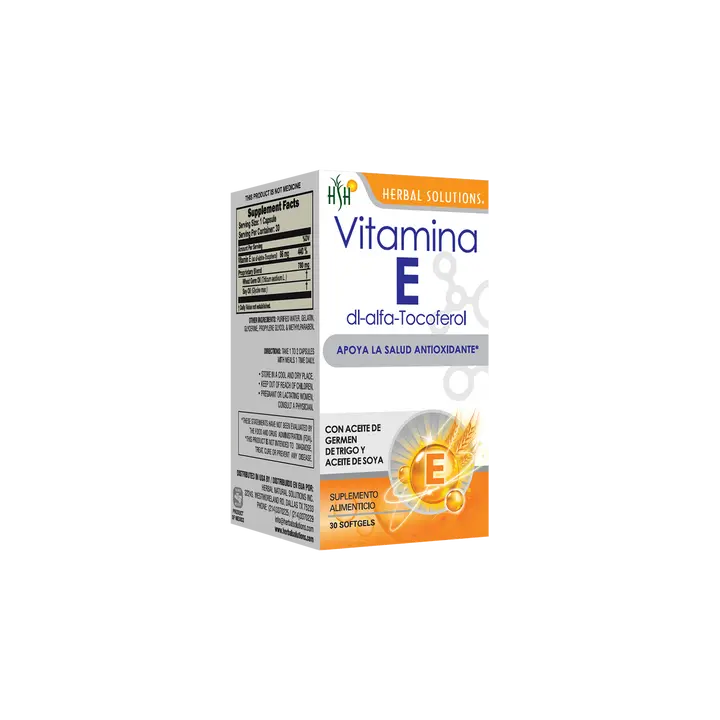 Vitamin E Softgels | Vitamin E Dietary Supplement | Softgels | 60 Softgels | Herbal Solutions