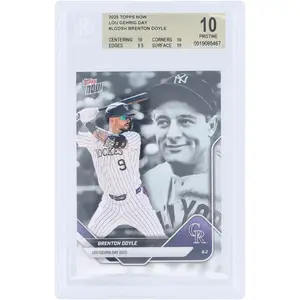 Brenton Doyle Colorado Rockies 2025 Topps Now Lou Gehrig Day #LGD-SH BGS Authenticated 10 Card - 10,10,9.5,10 Subgrades